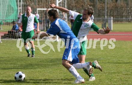 Fussball Kaerntner Liga. VSV gegen Landskron. Jozef Andrej (VSV), Wulz Bernhard (Landskron). Villach, am 4.4. 2009.
Foto: Kuess

---
pressefotos, pressefotografie, kuess, qs, qspictures, sport, bild, bilder, bilddatenbank