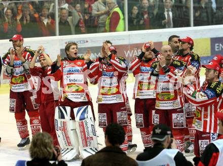 EBEL. Eishockey Bundesliga. KAC gegen EC Salzburg. Jubel Meister KAC. Klagenfurt, am 5.4.2009.
Foto: Kuess 

---
pressefotos, pressefotografie, kuess, qs, qspictures, sport, bild, bilder, bilddatenbank