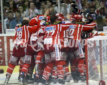EBEL. Eishockey Bundesliga. KAC gegen EC Salzburg. Jubel Meister KAC. Klagenfurt, am 5.4.2009.
Foto: Kuess 

---
pressefotos, pressefotografie, kuess, qs, qspictures, sport, bild, bilder, bilddatenbank