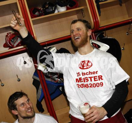 EBEL. Eishockey Bundesliga. KAC gegen EC Salzburg. Jubel Meister KAC, HAGER Gregor, CRAIG Michael. Klagenfurt, am 5.4.2009.
Foto: Kuess 

---
pressefotos, pressefotografie, kuess, qs, qspictures, sport, bild, bilder, bilddatenbank