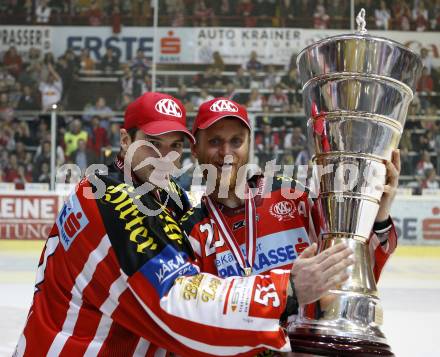 EBEL. Eishockey Bundesliga. KAC gegen EC Salzburg. Jubel Meister KAC, SCOTT Travis, CRAIG Michael. Klagenfurt, am 5.4.2009.
Foto: Kuess 

---
pressefotos, pressefotografie, kuess, qs, qspictures, sport, bild, bilder, bilddatenbank