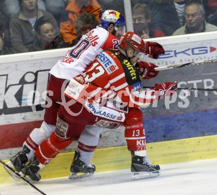 EBEL. Eishockey Bundesliga. KAC gegen EC Salzburg.  KIRISITS Johannes (KAC), WELSER Daniel (Salzburg). Klagenfurt, am 5.4.2009.
Foto: Kuess 

---
pressefotos, pressefotografie, kuess, qs, qspictures, sport, bild, bilder, bilddatenbank