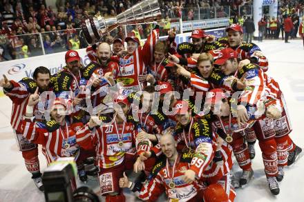 EBEL. Eishockey Bundesliga. KAC gegen EC Salzburg. Jubel Meister KAC. Klagenfurt, am 5.4.2009.
Foto: Kuess 

---
pressefotos, pressefotografie, kuess, qs, qspictures, sport, bild, bilder, bilddatenbank