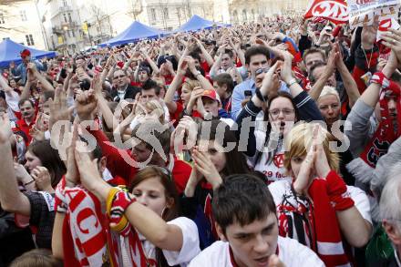 EBEL. Eishockey Bundesliga. KAC Meisterfeier. Fans. Klagenfurt, am 7.4.2009.
Foto: Kuess 

---
pressefotos, pressefotografie, kuess, qs, qspictures, sport, bild, bilder, bilddatenbank