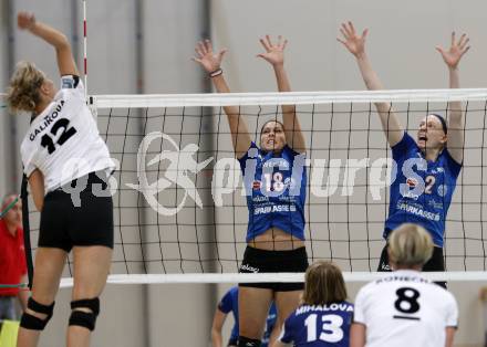 Volleyball. ATSC Wildcats gegen SVS Post. PICHLER Kerstin, FLETCHER Kim (Wildcats). Klagenfurt, 9.4.2009.
Foto: Kuess 

---
pressefotos, pressefotografie, kuess, qs, qspictures, sport, bild, bilder, bilddatenbank