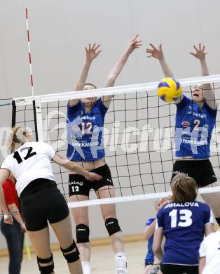 Volleyball. ATSC Wildcats gegen SVS Post. KOROBKOVA Natalia, FLETCHER Kim (Wildcats). Klagenfurt, 9.4.2009.
Foto: Kuess 

---
pressefotos, pressefotografie, kuess, qs, qspictures, sport, bild, bilder, bilddatenbank