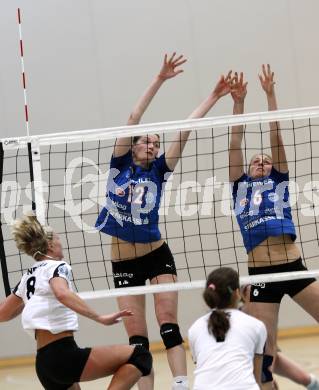 Volleyball. ATSC Wildcats gegen SVS Post. KOROBKOVA Natalia, SEIDL Rosa (Wildcats). Klagenfurt, 9.4.2009.
Foto: Kuess 

---
pressefotos, pressefotografie, kuess, qs, qspictures, sport, bild, bilder, bilddatenbank