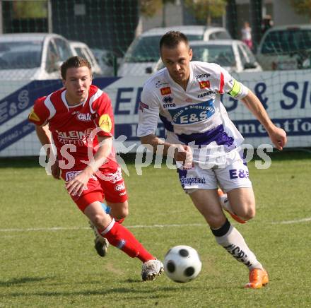 Fussball. Regionalliga Mitte. SAK gegen GAK. Jolic Goran (SAK), Schuetz Daniel (GAK). Klagenfurt, am 11.4. 2009.
Foto: Kuess

---
pressefotos, pressefotografie, kuess, qs, qspictures, sport, bild, bilder, bilddatenbank