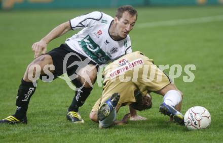 Fussball. Tipp3-Bundesliga. SK Austria Kelag Kaernten gegen LASK Linz. Manuel Ortlechner (Austria Kaernten),Roman Wallner (Linz). Klagenfurt, 11.4.2009. 
Foto: Kuess

---
pressefotos, pressefotografie, kuess, qs, qspictures, sport, bild, bilder, bilddatenbank