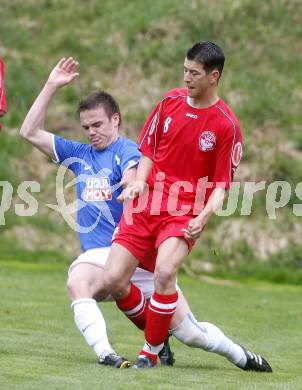 Fussball. Unterliga Ost. Koettmannsdorf gegen Ludmannsdorf. Poeck Martin (Koettmannsdorf), Muenzer David (Ludmannsdorf). Koettmannsdorf, 19.4.2009. 
Foto: Kuess

---
pressefotos, pressefotografie, kuess, qs, qspictures, sport, bild, bilder, bilddatenbank