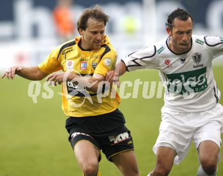 Fussball. Tipp3-Bundesliga. SK Austria Kelag Kaernten gegen SCR Altach. Christian Prawda, (Austria Kaernten), Tomas Jun (Altach). Klagenfurt, 25.4.2009. 
Foto: Kuess

---
pressefotos, pressefotografie, kuess, qs, qspictures, sport, bild, bilder, bilddatenbank