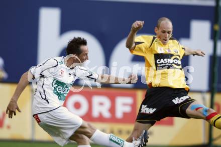 Fussball. Tipp3-Bundesliga. SK Austria Kelag Kaernten gegen SCR Altach. Matthias Dollinger, (Austria Kaernten), Dennis Mimm (Altach). Klagenfurt, 25.4.2009. 
Foto: Kuess

---
pressefotos, pressefotografie, kuess, qs, qspictures, sport, bild, bilder, bilddatenbank