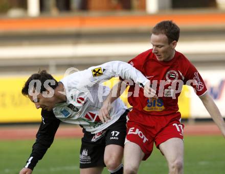 Fussball Regionalliga, WAC/St. Andrae gegen Voitsberg. Saler Juergen (WAC), Hierzer Patrick (Voitsberg). Wolfsberg, 30.4.2009. 
Foto: Kuess

---
pressefotos, pressefotografie, kuess, qs, qspictures, sport, bild, bilder, bilddatenbank