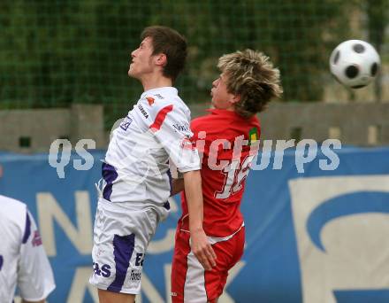 Fussball Regionalliga. SAK gegen St. Florian. Aleksic Darjan (SAK), Mitterndorfer Thomas  (St. Florian). Klagenfurt, 2.5.2009. 
Foto: Kuess

---
pressefotos, pressefotografie, kuess, qs, qspictures, sport, bild, bilder, bilddatenbank