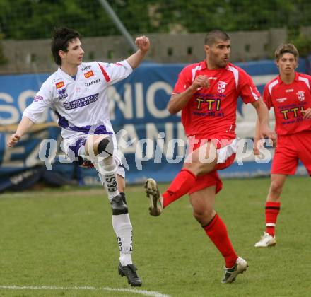 Fussball Regionalliga. SAK gegen St. Florian. Dzeko Ogmjen (SAK), Duvnjak Stefan (St. Florian). Klagenfurt, 2.5.2009. 
Foto: Kuess

---
pressefotos, pressefotografie, kuess, qs, qspictures, sport, bild, bilder, bilddatenbank