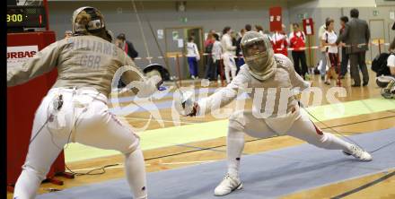 Fechten. Saebel Weltcup. Sophie Williams (GB), Laura Friedl (AUT). Klagenfurt, am 2.5.2009.
Foto: Kuess
---
pressefotos, pressefotografie, kuess, qs, qspictures, sport, bild, bilder, bilddatenbank