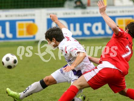 Fussball Regionalliga. SAK gegen St. Florian. Riedl Thomas (SAK), Guselbauer Michael (St. Florian). Klagenfurt, 2.5.2009. 
Foto: Kuess

---
pressefotos, pressefotografie, kuess, qs, qspictures, sport, bild, bilder, bilddatenbank