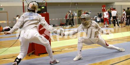 Fechten. Saebel Weltcup. Lea Scholten (GER), Laura Friedl (AUT). Klagenfurt, am 2.5.2009.
Foto: Kuess
---
pressefotos, pressefotografie, kuess, qs, qspictures, sport, bild, bilder, bilddatenbank