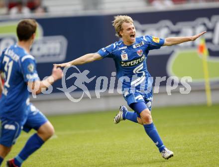 Fussball. Tipp3-Bundesliga. SK Austria Kelag Kaernten  gegen Kapfenberger SV. Torjubel Markus Felfernig (Kapfenberg). Klagenfurt, 9.5.2009. 
Foto: Kuess

---
pressefotos, pressefotografie, kuess, qs, qspictures, sport, bild, bilder, bilddatenbank