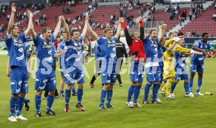 Fussball. Tipp3-Bundesliga. SK Austria Kelag Kaernten  gegen Kapfenberger SV. Jubel Kapfenberg. Klagenfurt, 9.5.2009. 
Foto: Kuess

---
pressefotos, pressefotografie, kuess, qs, qspictures, sport, bild, bilder, bilddatenbank