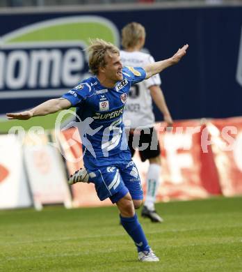 Fussball. Tipp3-Bundesliga. SK Austria Kelag Kaernten  gegen Kapfenberger SV. Torjubel Markus Felfernig (Kapfenberg). Klagenfurt, 9.5.2009. 
Foto: Kuess

---
pressefotos, pressefotografie, kuess, qs, qspictures, sport, bild, bilder, bilddatenbank