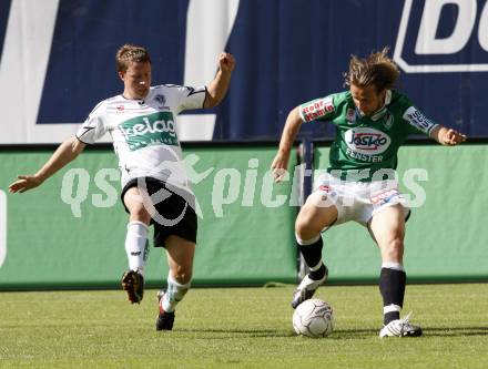 Fussball. Tipp3-Bundesliga. SK Austria Kelag Kaernten gegen SV Josko Ried. Thomas Riedl, (Austria Kaernten), Stefan Lexa (Ried).  Klagenfurt, 21.5.2009. 
Foto: Kuess

---
pressefotos, pressefotografie, kuess, qs, qspictures, sport, bild, bilder, bilddatenbank