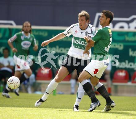 Fussball. Tipp3-Bundesliga. SK Austria Kelag Kaernten gegen SV Josko Ried. Schumacher, (Austria Kaernten), Martin Stocklasa (Ried).  Klagenfurt, 21.5.2009. 
Foto: Kuess

---
pressefotos, pressefotografie, kuess, qs, qspictures, sport, bild, bilder, bilddatenbank