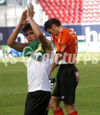 Fussball. Tipp3-Bundesliga. SK Austria Kelag Kaernten gegen SV Josko Ried. Zlatko Junuzovic, Heinz Weber (Austria Kaernten).  Klagenfurt, 21.5.2009. 
Foto: Kuess

---
pressefotos, pressefotografie, kuess, qs, qspictures, sport, bild, bilder, bilddatenbank