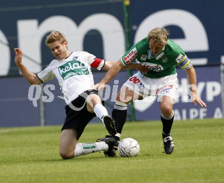 Fussball. Tipp3-Bundesliga. SK Austria Kelag Kaernten gegen SV Josko Ried. Manuel Weber, (Austria Kaernten), Herwig Drechsel (Ried).  Klagenfurt, 21.5.2009. 
Foto: Kuess

---
pressefotos, pressefotografie, kuess, qs, qspictures, sport, bild, bilder, bilddatenbank