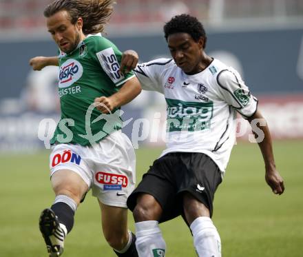 Fussball. Tipp3-Bundesliga. SK Austria Kelag Kaernten gegen SV Josko Ried. Sandro, (Austria Kaernten), Stefan Lexa (Ried).  Klagenfurt, 21.5.2009. 
Foto: Kuess

---
pressefotos, pressefotografie, kuess, qs, qspictures, sport, bild, bilder, bilddatenbank