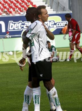 Fussball. Tipp3-Bundesliga. SK Austria Kelag Kaernten gegen SV Josko Ried. Modou Jagne, Manuel Ortlechner (Austria Kaernten).  Klagenfurt, 21.5.2009. 
Foto: Kuess

---
pressefotos, pressefotografie, kuess, qs, qspictures, sport, bild, bilder, bilddatenbank