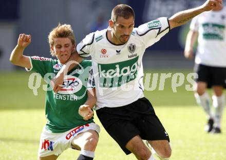 Fussball. Tipp3-Bundesliga. SK Austria Kelag Kaernten gegen SV Josko Ried. Oliver Pusztai, (Austria Kaernten), Philipp Huspek (Ried).  Klagenfurt, 21.5.2009. 
Foto: Kuess

---
pressefotos, pressefotografie, kuess, qs, qspictures, sport, bild, bilder, bilddatenbank