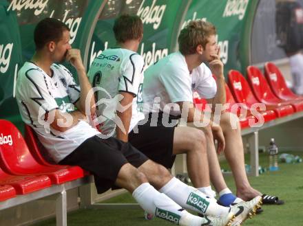 Fussball. Tipp3-Bundesliga. SK Austria Kelag Kaernten gegen SV Josko Ried. Oliver Pusztai, Thomas Riedl, Manuel Weber (Austria Kaernten).  Klagenfurt, 21.5.2009. 
Foto: Kuess

---
pressefotos, pressefotografie, kuess, qs, qspictures, sport, bild, bilder, bilddatenbank