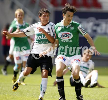 Fussball. Tipp3-Bundesliga. SK Austria Kelag Kaernten gegen SV Josko Ried. Zlatko Junuzovic, (Austria Kaernten), Thomas Burgstaller (Ried).  Klagenfurt, 21.5.2009. 
Foto: Kuess

---
pressefotos, pressefotografie, kuess, qs, qspictures, sport, bild, bilder, bilddatenbank