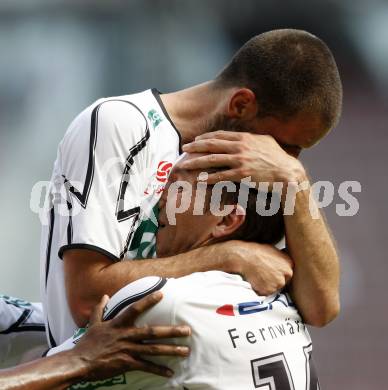 Fussball. Tipp3-Bundesliga. SK Austria Kelag Kaernten gegen SV Josko Ried. Torjubel Oliver Pusztai, Manuel Ortlechner (Austria Kaernten).  Klagenfurt, 21.5.2009. 
Foto: Kuess

---
pressefotos, pressefotografie, kuess, qs, qspictures, sport, bild, bilder, bilddatenbank