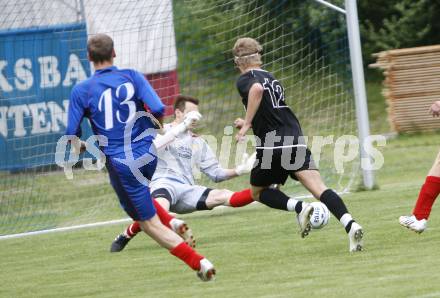 Fussball 1. KLasse D. Mannschaftsfoto Eberndorfer AC. Dominik Eckerle (St. Margarethen), Tor durch Manuel Krainz (Eberndorf). St. Margarethen/Ros., am 6.6.2009.
Foto: Kuess
---
pressefotos, pressefotografie, kuess, qs, qspictures, sport, bild, bilder, bilddatenbank