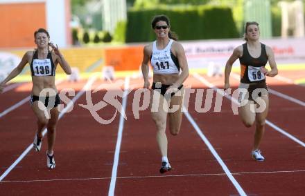 Leichtathletik. Kaerntner Meisterschaften.Finale 100 Meter Damen. Helena Suppin, Betina Germann, Katja Salzer. Wolfsberg, am 13.6.2009.
Foto: Kuess

---
pressefotos, pressefotografie, kuess, qs, qspictures, sport, bild, bilder, bilddatenbank