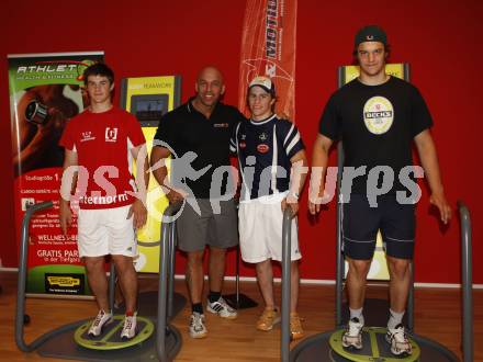 Eishockey Bundesliga. Sommertraining VSV. Christof Martinz, Franz Michael Ruchli (Athletx), Nico Toff, Stefan Bacher. Villach, am 29.5.2009.
Foto: Kuess
---
pressefotos, pressefotografie, kuess, qs, qspictures, sport, bild, bilder, bilddatenbank