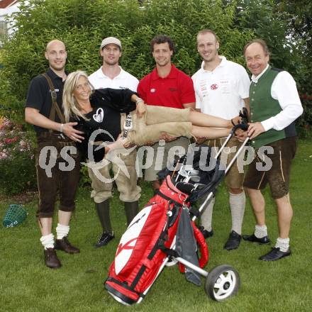 Lederhosen Golfturnier. Herbert Ratz, Gregor Hager, Johannes Reichel, Johannes Kirisits, Ewald Opetnik, Astrid Pacher-Fusi. Turnersee, am 18.7.2009.
Foto: Kuess
---
pressefotos, pressefotografie, kuess, qs, qspictures, sport, bild, bilder, bilddatenbank