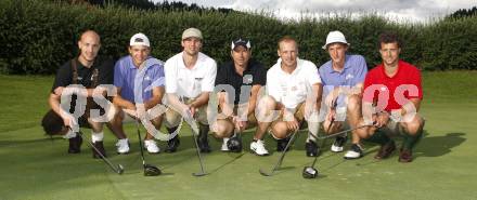 Lederhosen Golfturnier. Herbert Ratz, Manuel Skazal, Gregor Hager, Christian Mayer,  Johannes Kirisits, Marco Wieser, Johannes Reichel. Turnersee, am 18.7.2009.
Foto: Kuess
---
pressefotos, pressefotografie, kuess, qs, qspictures, sport, bild, bilder, bilddatenbank