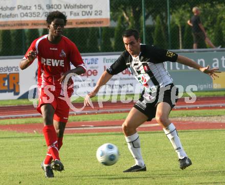 Fussball Testspiel. WAC/St. Andrae gegen 1. FC Koeln. Bernd Kaintz (WAC), Ben Basala (Koeln). Wolfsberg, am 22.7.2009.
Foto: Kuess
---
pressefotos, pressefotografie, kuess, qs, qspictures, sport, bild, bilder, bilddatenbank