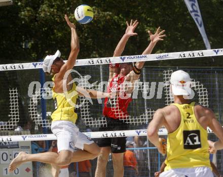 Beachvolleyball.  RECKERMANN Jonas, BRINK Julius   (GER), GABATHULER Philip  (SUI). Klagenfurt, 30.7.2009.
Foto: Kuess 

---
pressefotos, pressefotografie, kuess, qs, qspictures, sport, bild, bilder, bilddatenbank