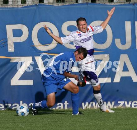 Fussball. Regionalliga. SAK gegen St. Veit. Dlopst Christian (SAK), Riesser Manuel (St.Veit). Klagenfurt, 7.8.2009. 
Foto: Kuess

---
pressefotos, pressefotografie, kuess, qs, qspictures, sport, bild, bilder, bilddatenbank