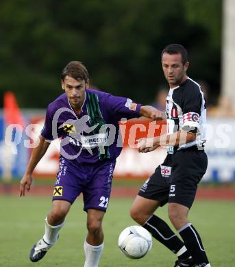 Fussball Regionalliga. WAC/St. Andrae gegen St. Stefan/Lav. Hannes Franz Jochum (WAC/St. Andrae), Harald Feichter (St. Stefan). Wolfsberg, am 7.8.2009.
Foto: Kuess
---
pressefotos, pressefotografie, kuess, qs, qspictures, sport, bild, bilder, bilddatenbank