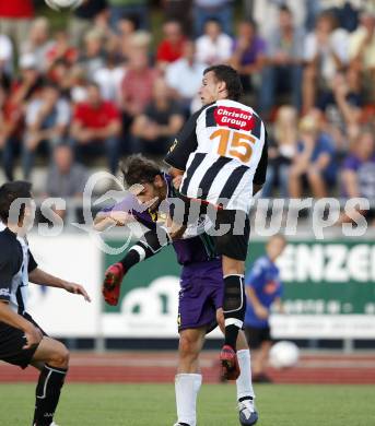 Fussball Regionalliga. WAC/St. Andrae gegen St. Stefan/Lav. Devid Stanisavljevic (WAC/St. Andrae), Harald Feichter (St. Stefan). Wolfsberg, am 7.8.2009.
Foto: Kuess
---
pressefotos, pressefotografie, kuess, qs, qspictures, sport, bild, bilder, bilddatenbank