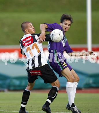 Fussball Regionalliga. WAC/St. Andrae gegen St. Stefan/Lav. Stefan Sebastian Korepp (WAC/St. Andrae), Igor Plisic (St. Stefan). Wolfsberg, am 7.8.2009.
Foto: Kuess
---
pressefotos, pressefotografie, kuess, qs, qspictures, sport, bild, bilder, bilddatenbank