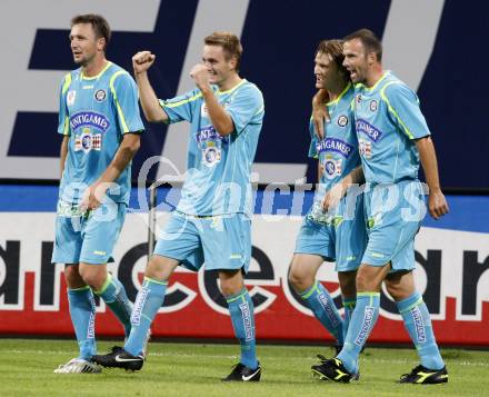 Fussball. Tipp3-Bundesliga. SK Austria Kelag Kaernten  gegen SK Sturm Graz. Torjubel Andreas Hoelzl (Graz). Klagenfurt, 9.8.2009 
Foto: Kuess

---
pressefotos, pressefotografie, kuess, qs, qspictures, sport, bild, bilder, bilddatenbank