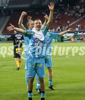 Fussball. Tipp3-Bundesliga. SK Austria Kelag Kaernten  gegen SK Sturm Graz. Jubel Sturm Graz. Klagenfurt, 9.8.2009 
Foto: Kuess

---
pressefotos, pressefotografie, kuess, qs, qspictures, sport, bild, bilder, bilddatenbank