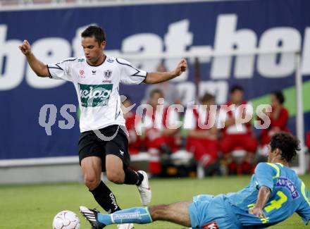 Fussball. Tipp3-Bundesliga. SK Austria Kelag Kaernten  gegen SK Sturm Graz. Andre Schembri, (Austria Kaernten), Peter Hlinka (Graz). Klagenfurt, 9.8.2009 
Foto: Kuess

---
pressefotos, pressefotografie, kuess, qs, qspictures, sport, bild, bilder, bilddatenbank