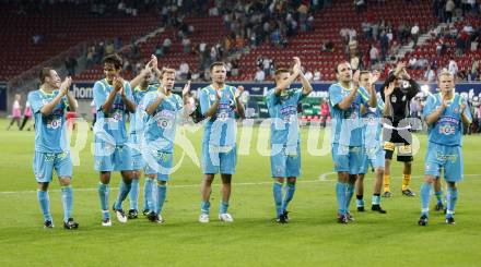 Fussball. Tipp3-Bundesliga. SK Austria Kelag Kaernten  gegen SK Sturm Graz. Jubel Sturm Graz. Klagenfurt, 9.8.2009 
Foto: Kuess

---
pressefotos, pressefotografie, kuess, qs, qspictures, sport, bild, bilder, bilddatenbank